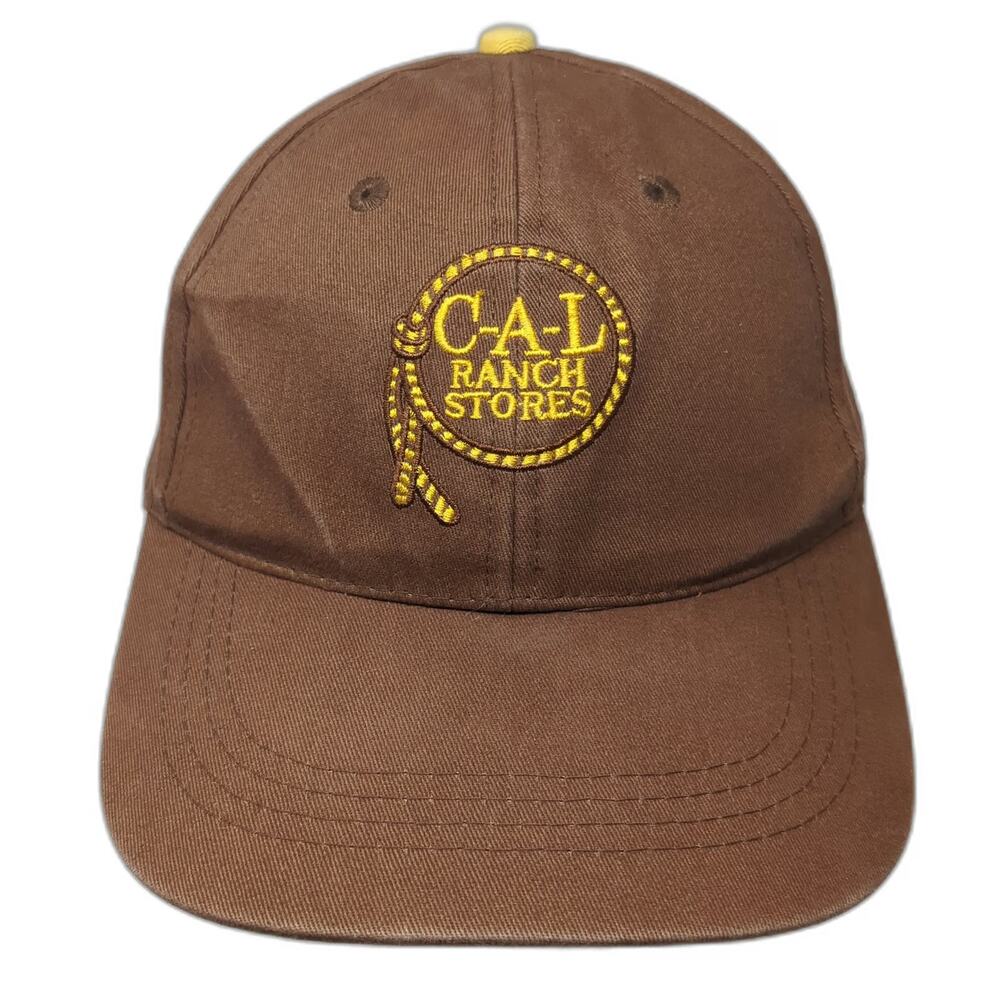 C-A-L Ranch Stores Baseball Cap Brown One Size Embroidered Logo Strapback Hat